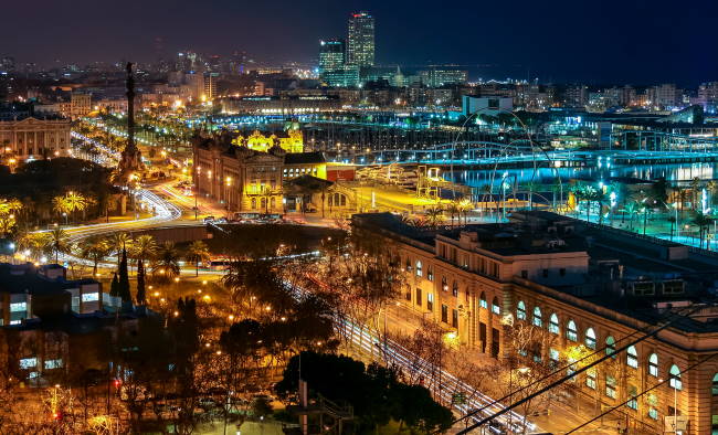 Barcelona at night -- Copyright Jorge Franganillo @ Flickr