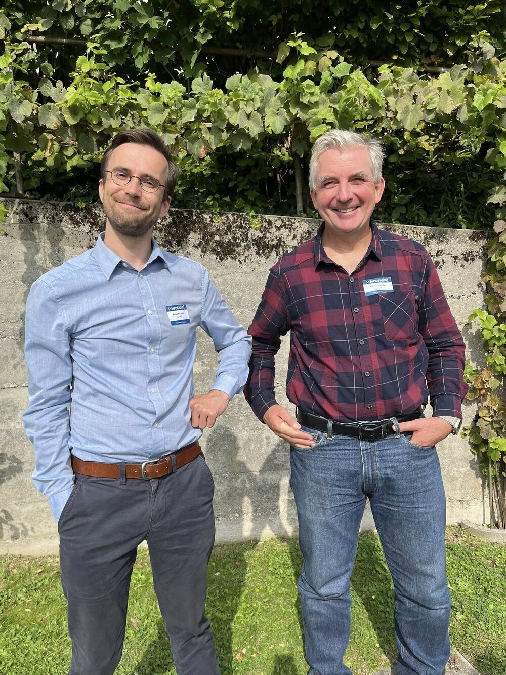 Out in the garden for the group photo - Dr Kevin Peikert, Professor Lars Kaestner