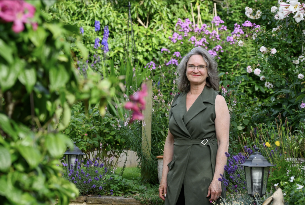 Sheila Averbuch in her garden 