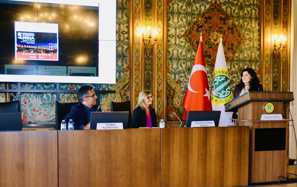 Professor Zuhal Yapici (right), president of the 9th International Symposium on NBIA, with Professors Klopstock and Tiranti, an organizer of the 2015 joint NA-NBIA symposium