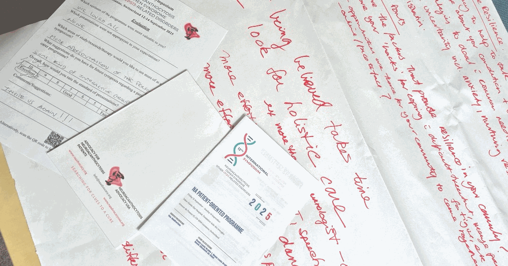 Memories of the Symposium - feedback forms, our notepads, the patient-oriented programme and the thoughts captured during the working groups session