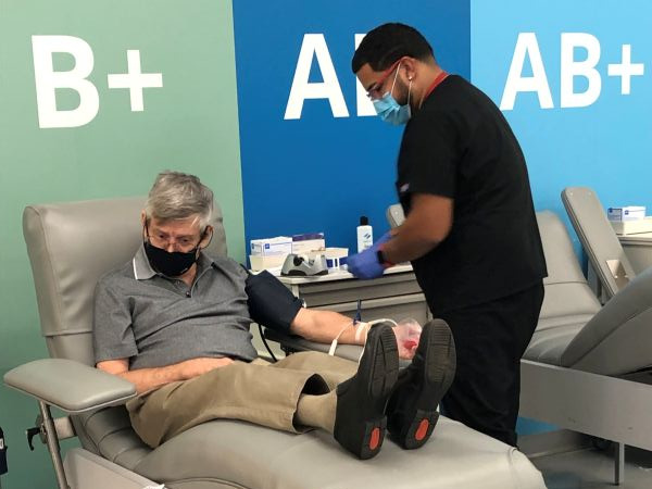 Mark donating some of that rare Kell- blood associated with XK disease