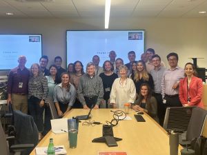 Group photo of all the attendees in the meeting room, at the end of the presentation