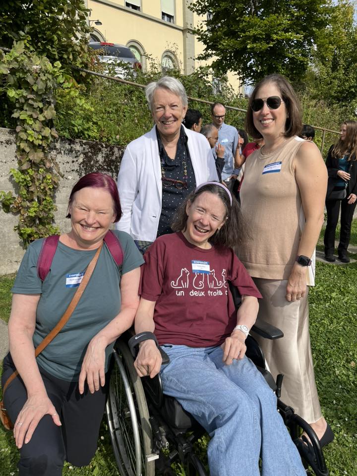 Out in the garden for the group photo - Ginger Irvine, Julie Kerner, Alex Irvine, Jennifer Nanton (clockwise from top left)