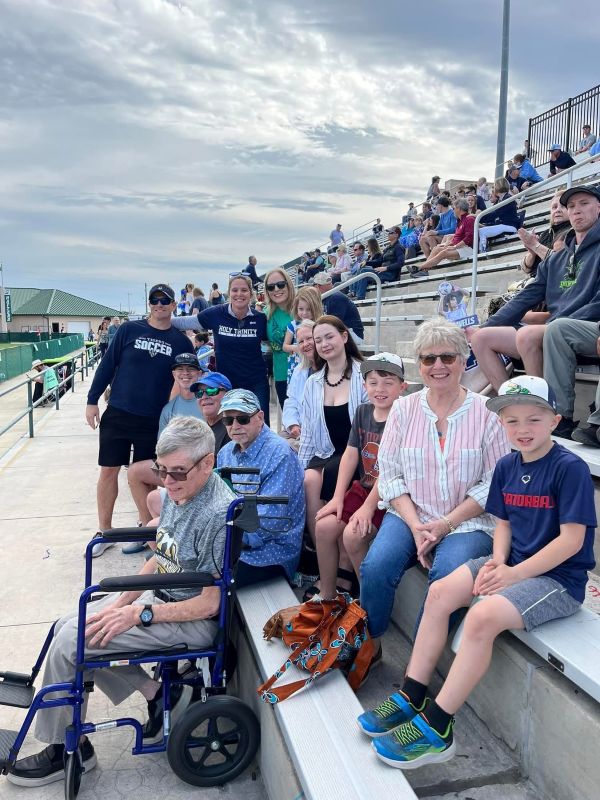 Mark joined by family at grandchild #2's state soccer championship game, 2025
