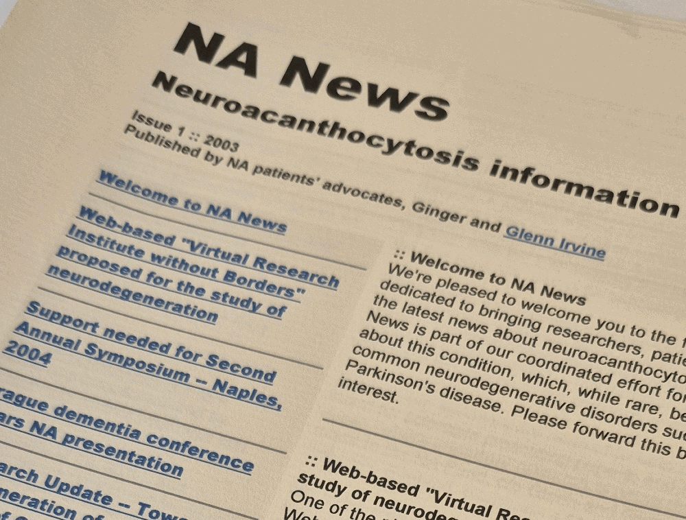 Cover of the first issue of NA News from 2003